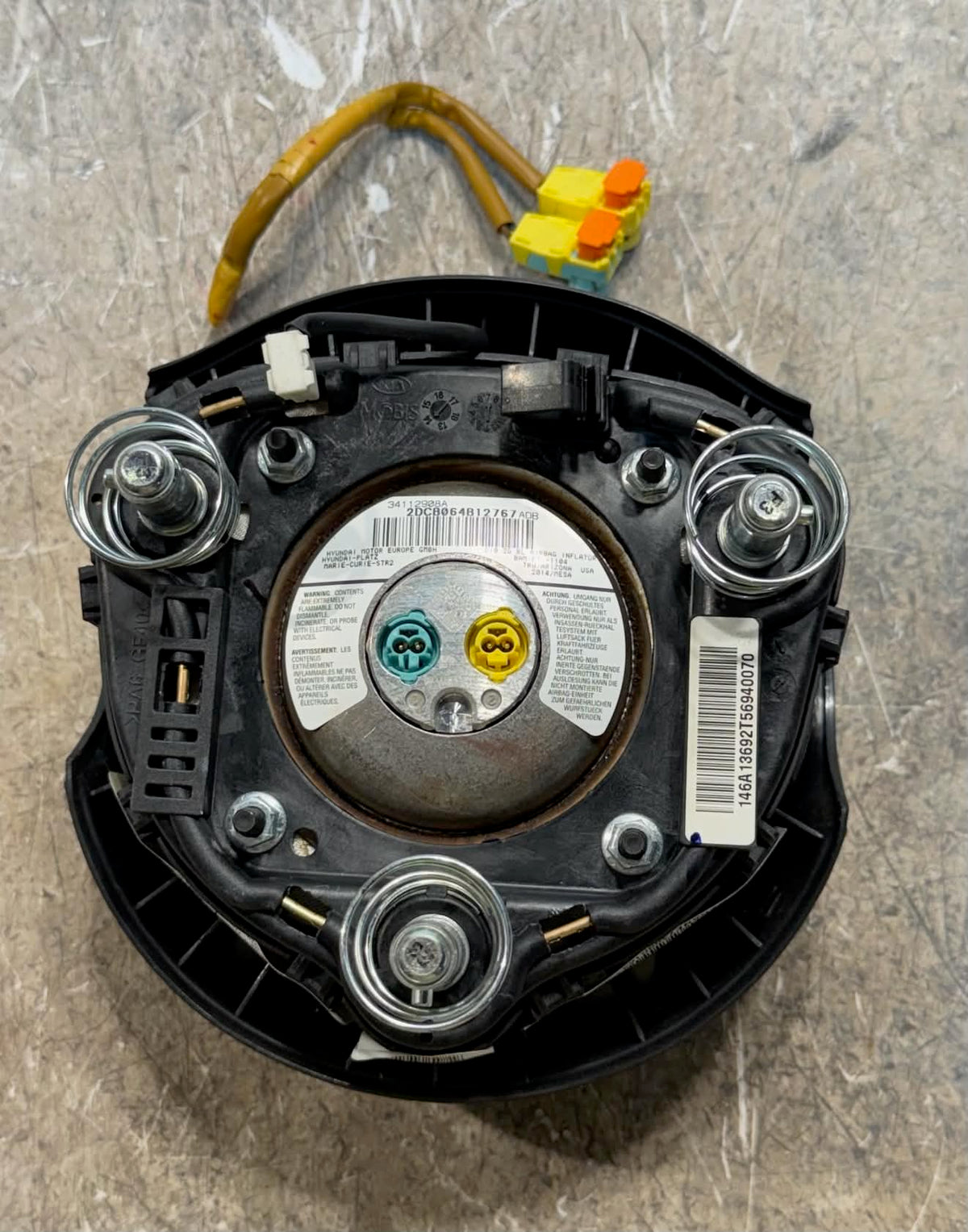 2014 2015 Kia Optima Air Bag Steering Wheel Airbag Black OEM
